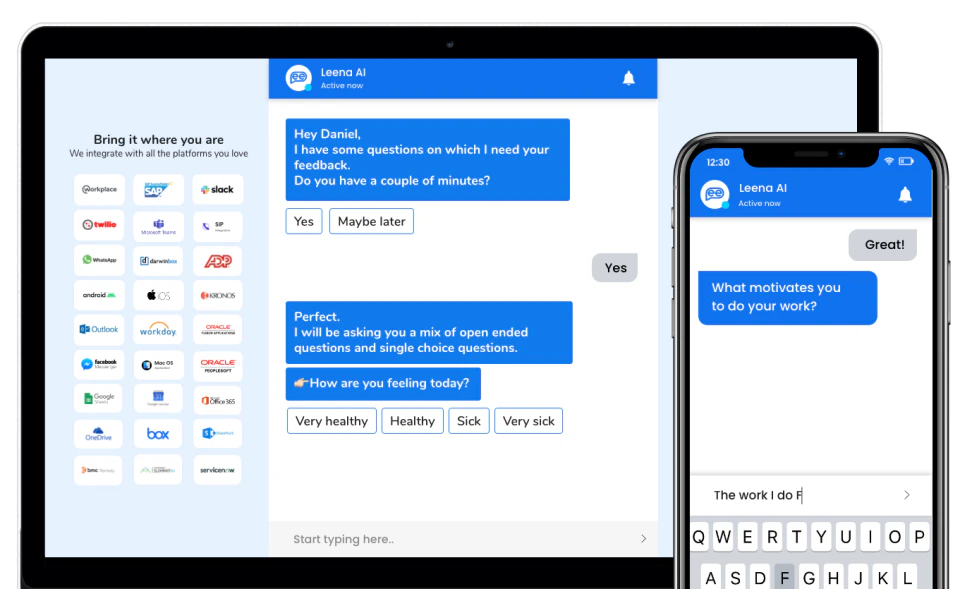 screenshot of Leena AI